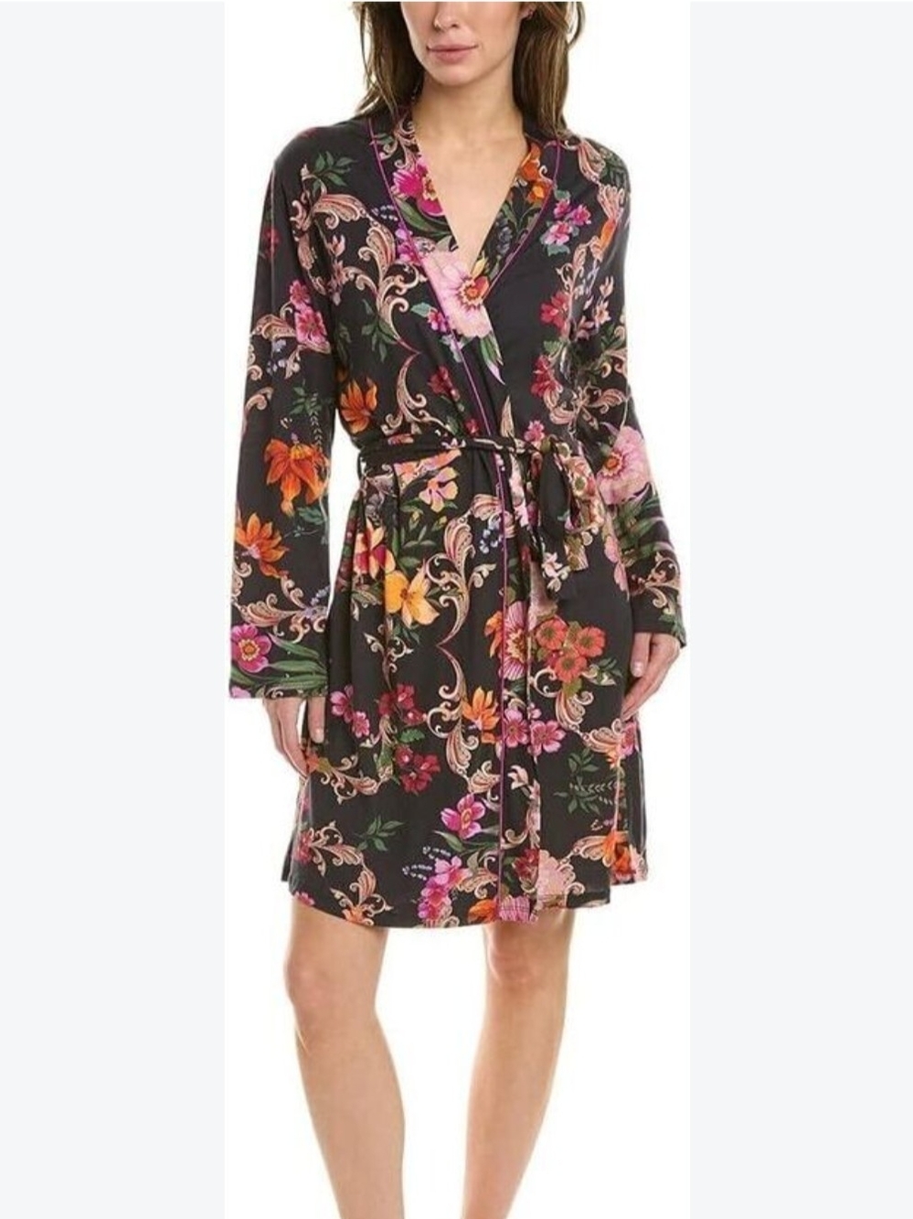 Johnny Was Floral Paisley Knit Robe Size L